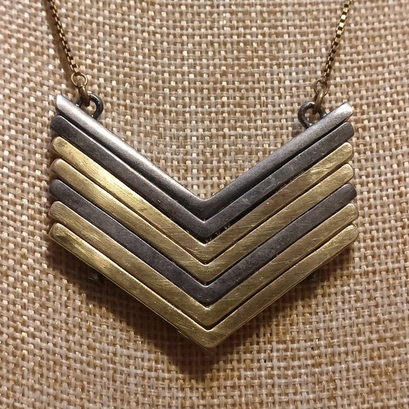 Madewell Jewelry - Rare Madewell Arrowstack Gold Steel Necklace